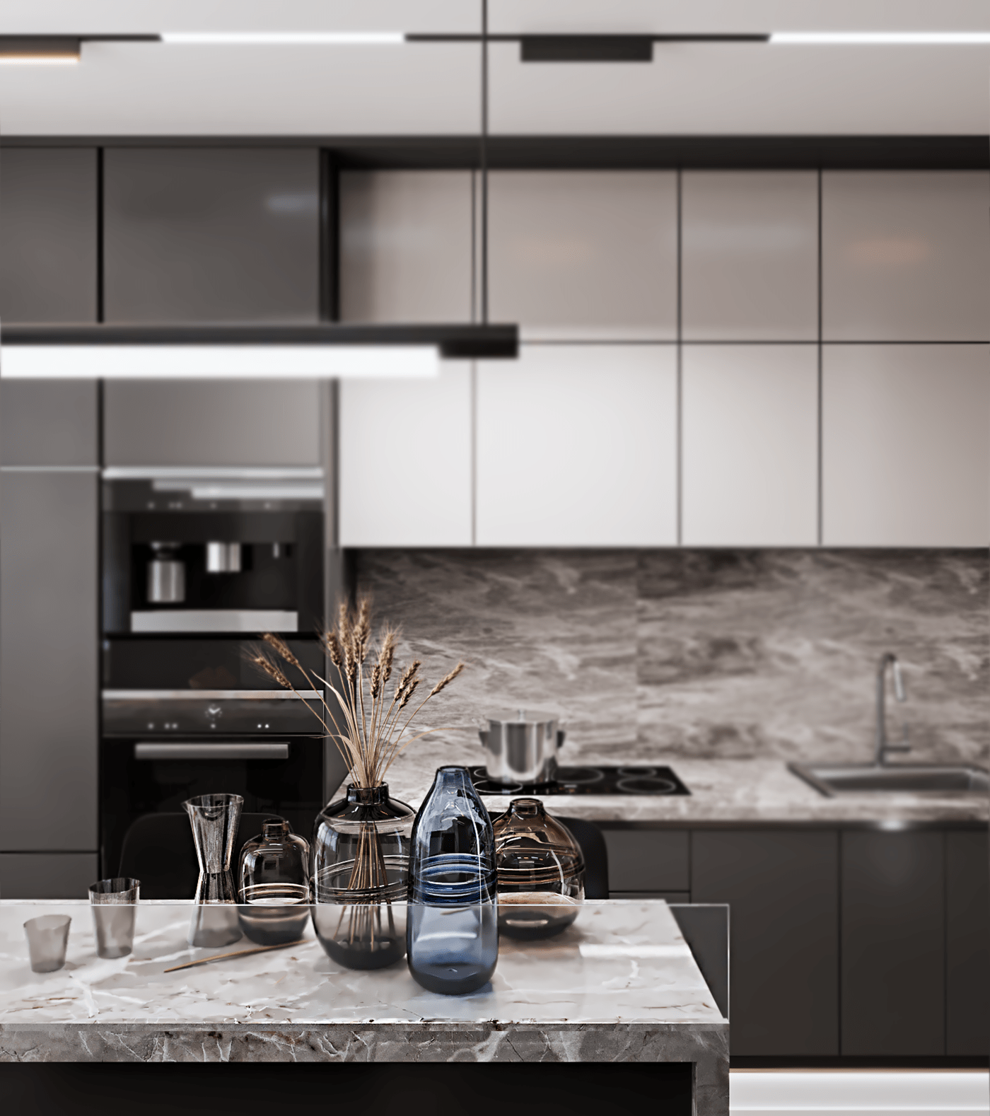 360 render bed room kitchen kuula living room modern interior visualisation дизайн интерьера