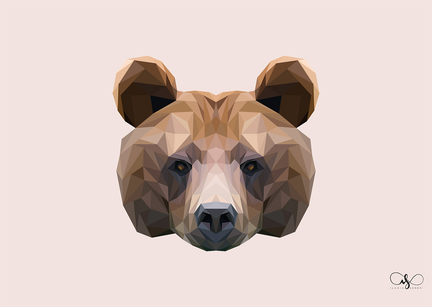 Lowpolyart design graphic ILLUSTRATION  lowpoly animal bear minimal modern art