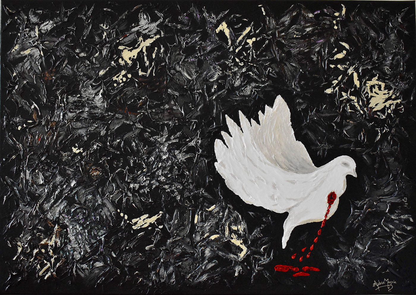 acrylic blood conflict dove madness painting   peace STOPWAR ukraine War