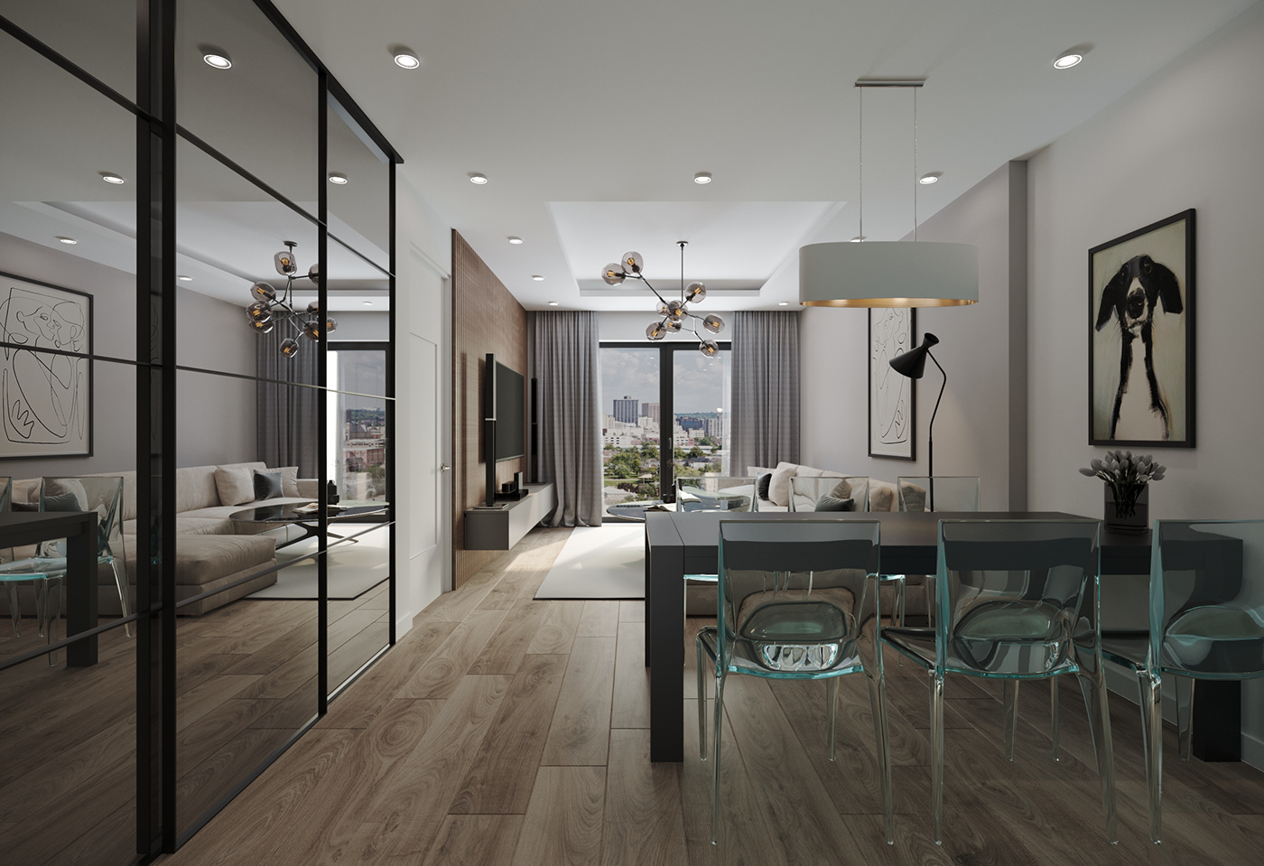 scandi livingroom 3dsmax corona visualisation dining