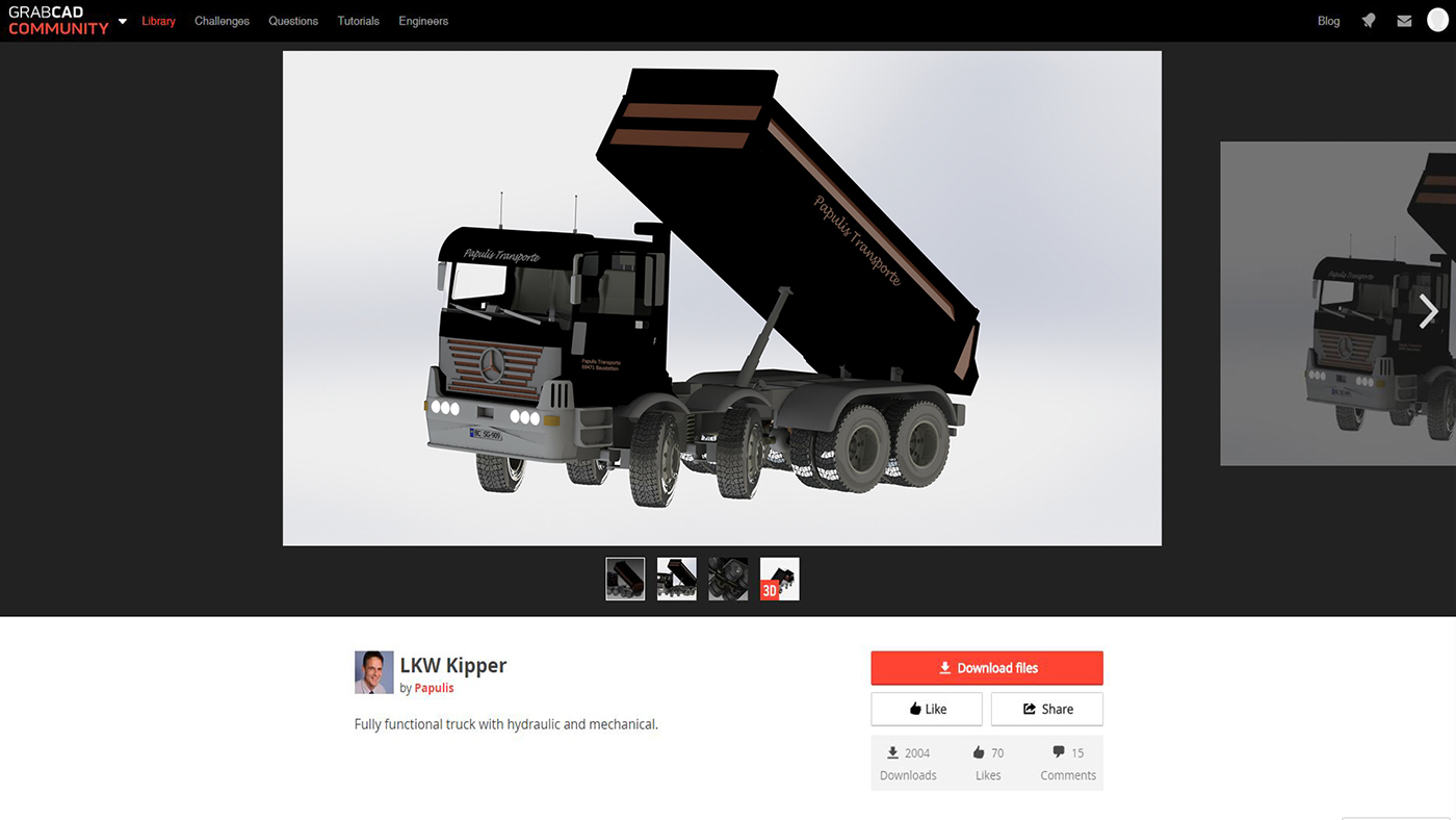 keyshot dump truck CGI construction Hauler GrabCad