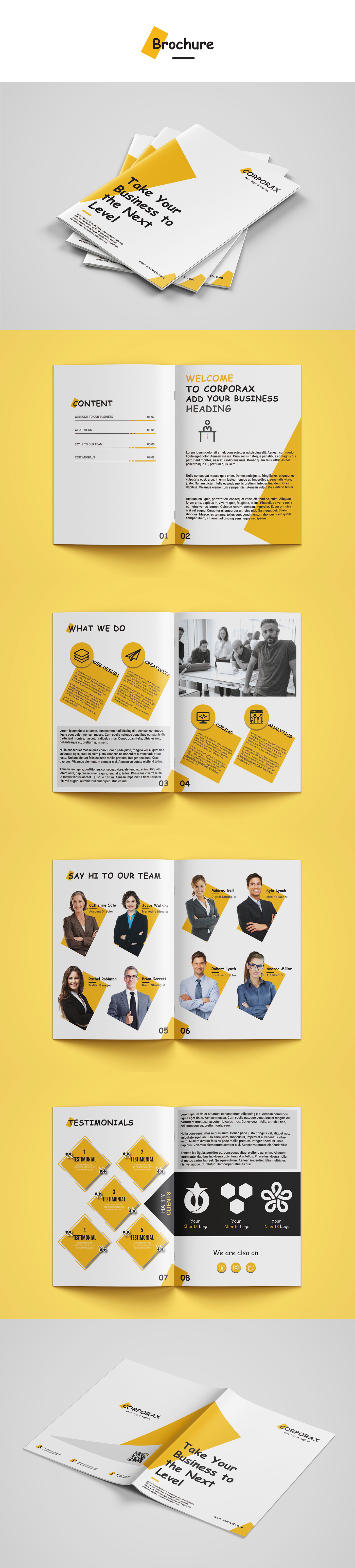 designmorush branding  Branding and Identity corporax graphic design  identity brochure ILLUSTRATION 