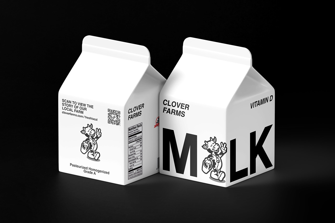brand identity brand redesign cow cows farm mascot logo milk minimalist Packaging rebranding