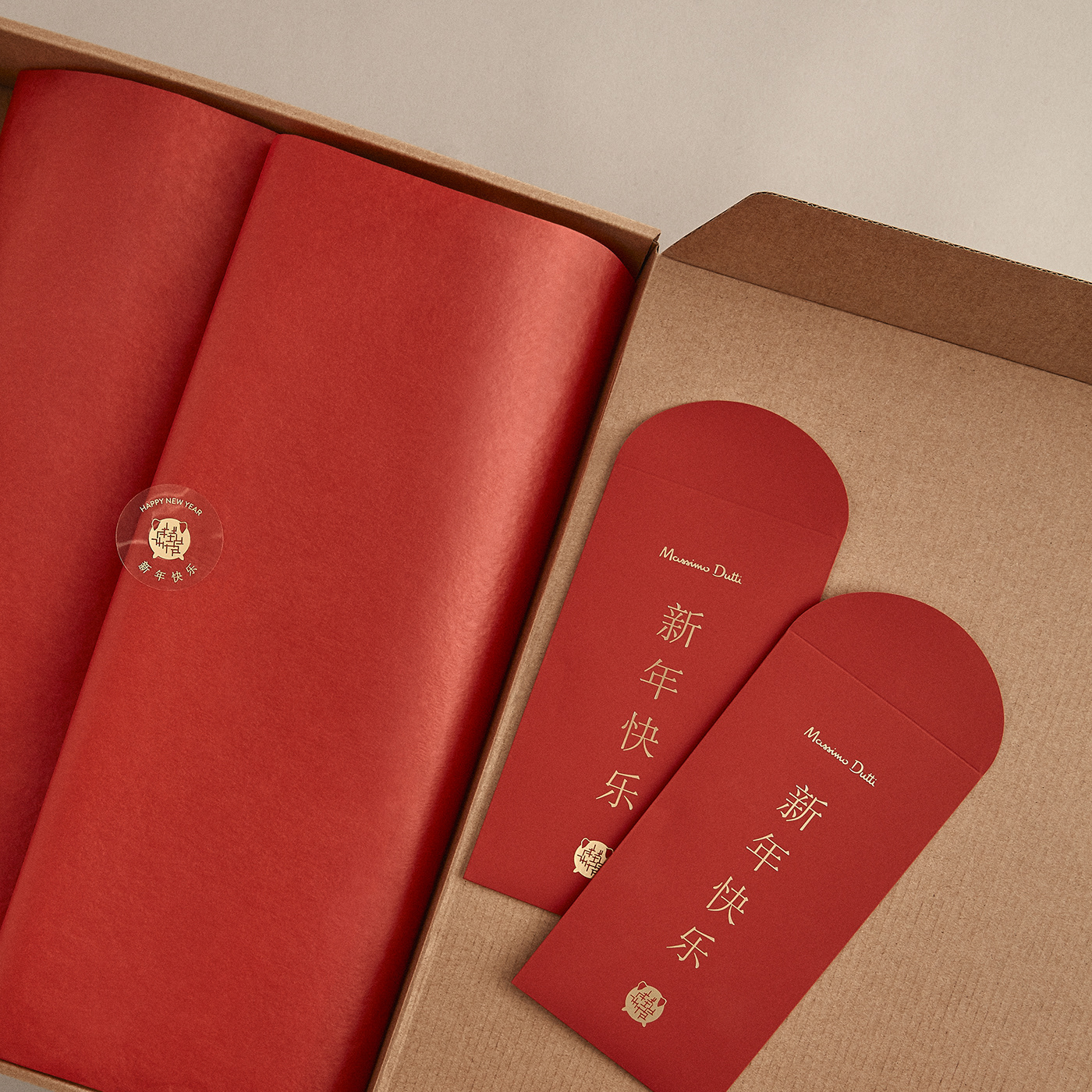 branding  chinese chinese new year envelope Lunar New Year Packaging pig red