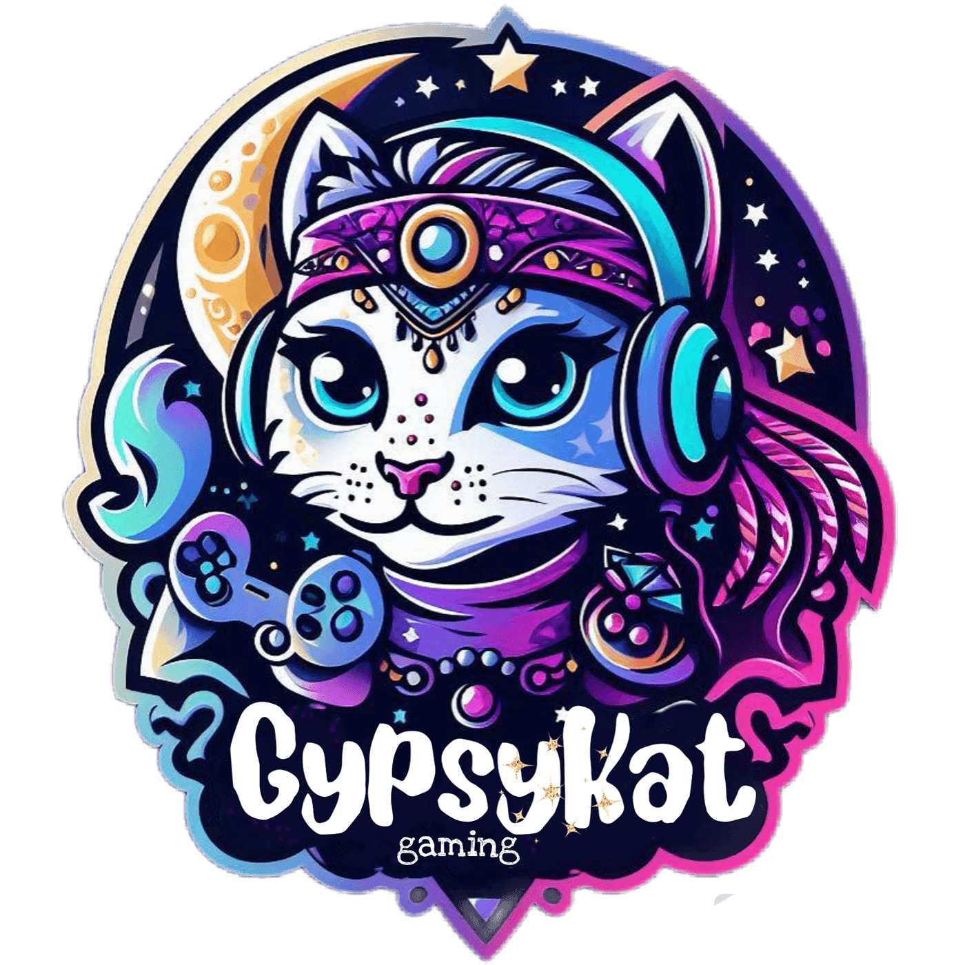 gaminglogo TwitchLogo logo gypsy Cat moon Logotype brand identity Graphic Designer Socialmedia