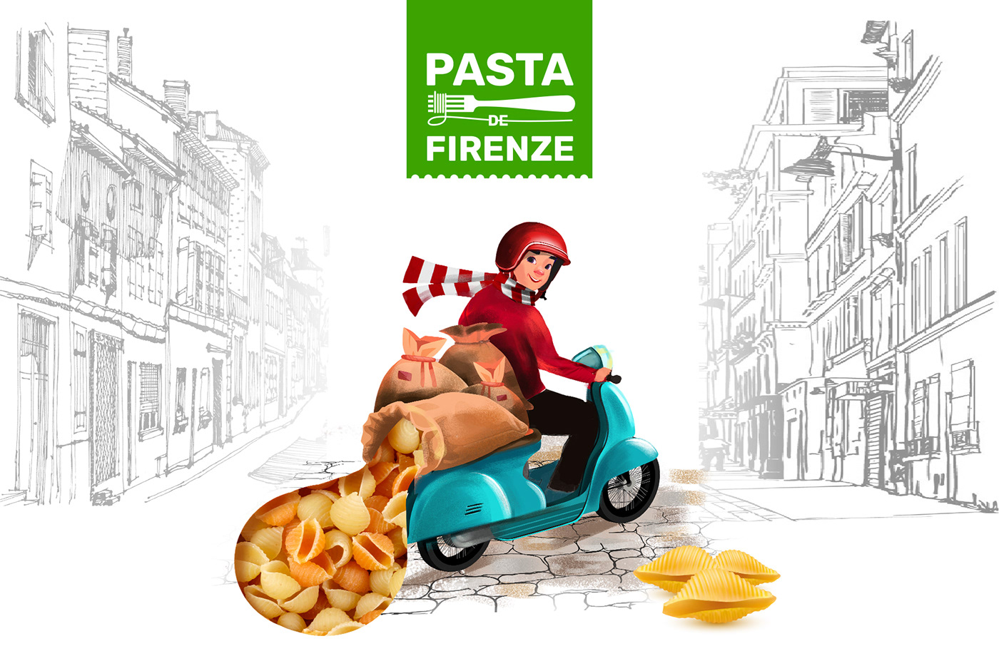 box Food Packaging italian Packaging packaging design Pasta penne product