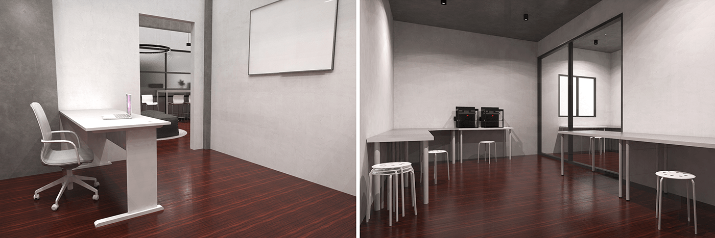 interior design  Interior Modeling Office Design INTERIOR RENDERING shared workspace studio design