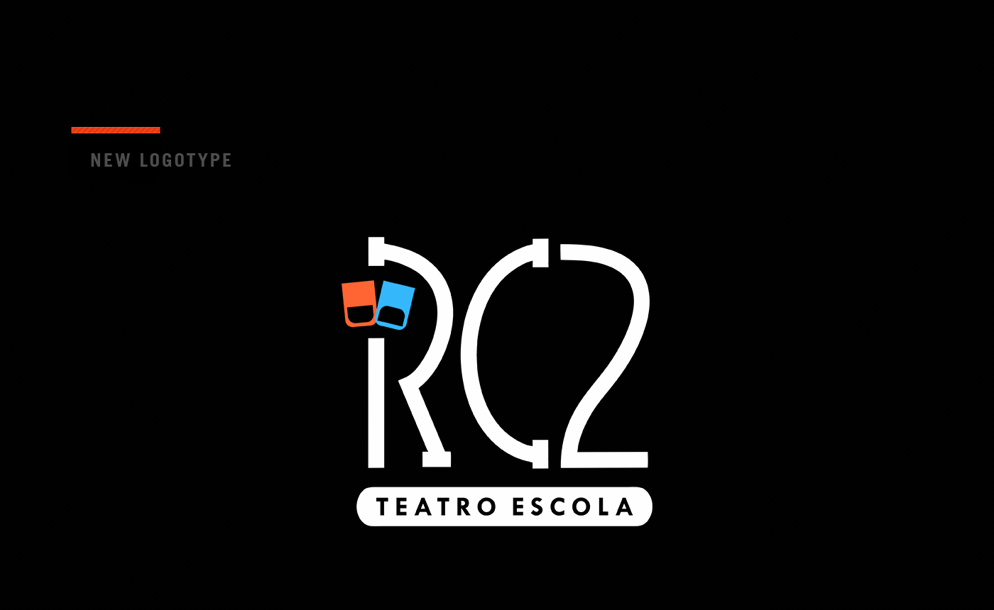 Logotipo teatro Brasil artes design gráfico escola identidade visual marca