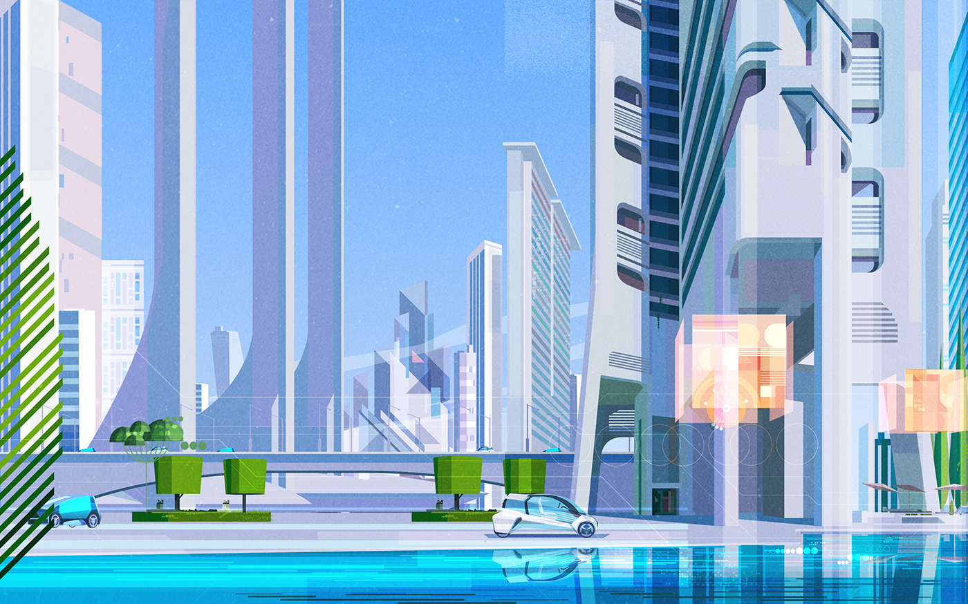 james gilleard editorial James Gilleard Illustration animation  environments backgrounds future