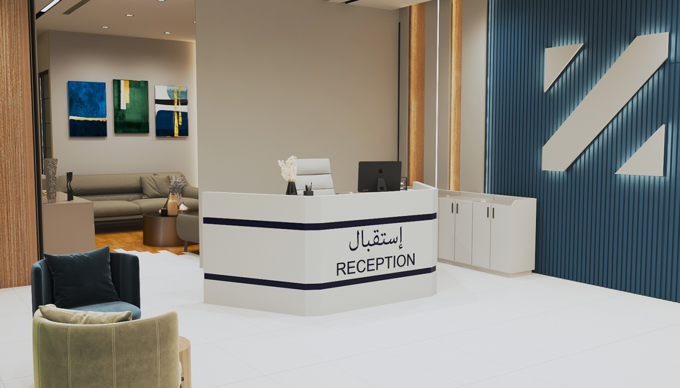 reception interior design  Modern Design centered