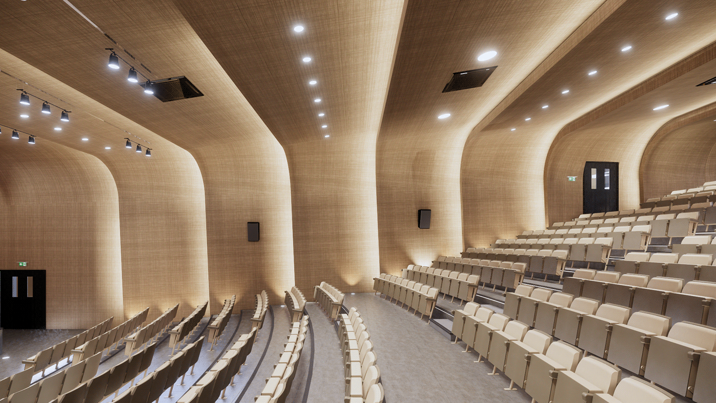 architecture auditorium auditoriums college design interior design  lecture lecture halls Render revit
