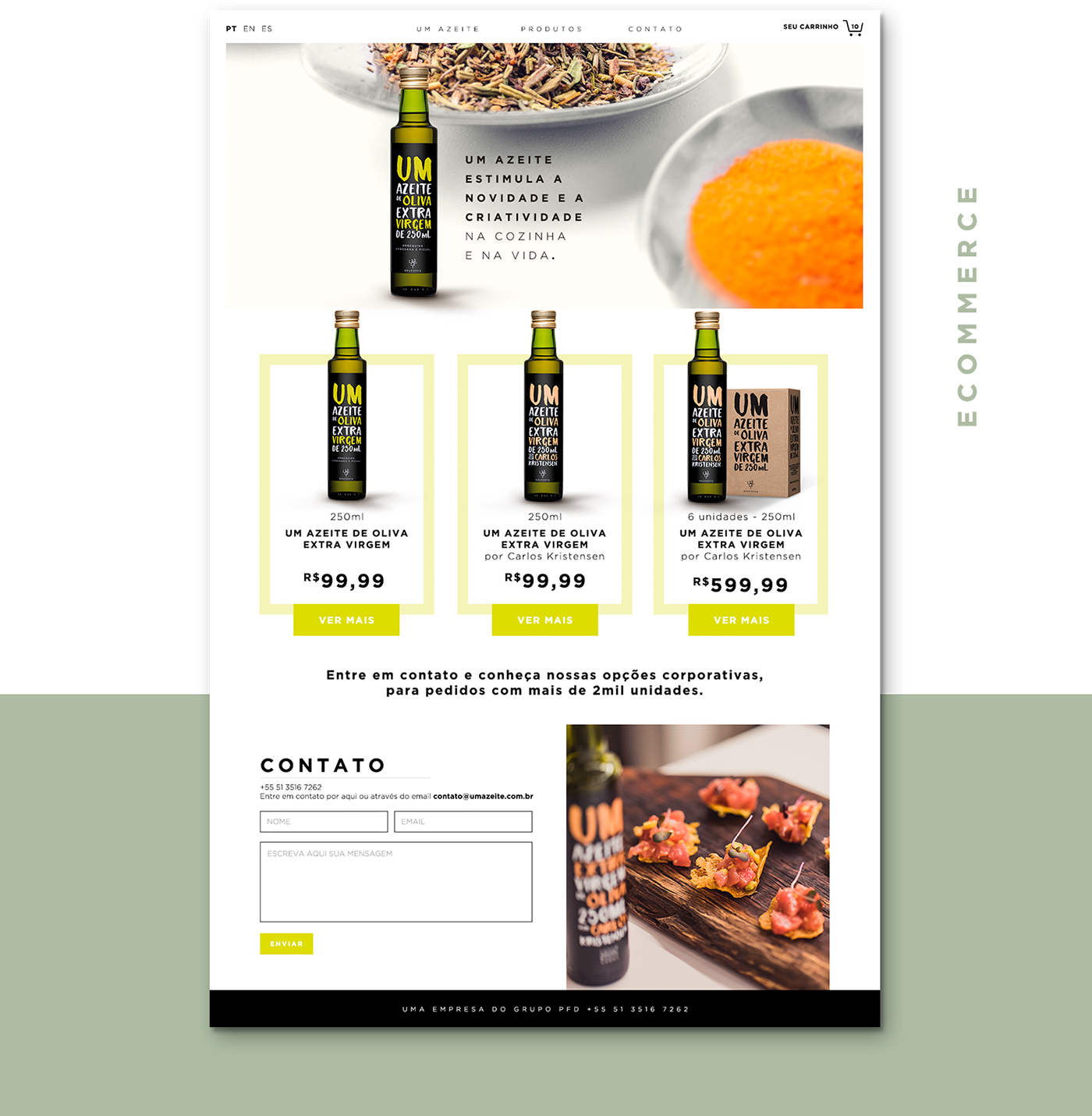 Website Responsive art direction  olives Olive Oil um green