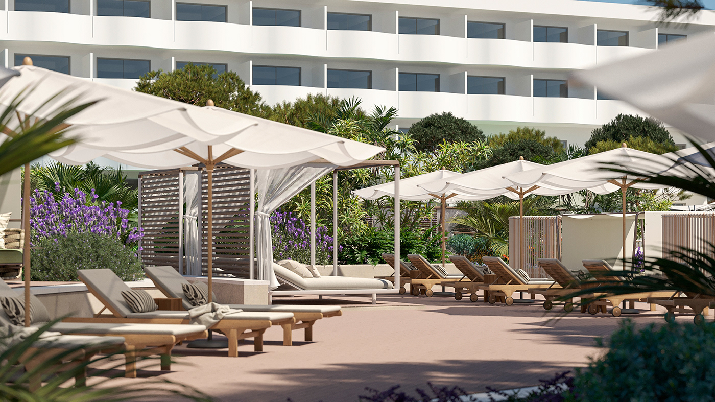 3ds max visual Render istra istria mediterranean hotel Hotel Pool pool design corona render 