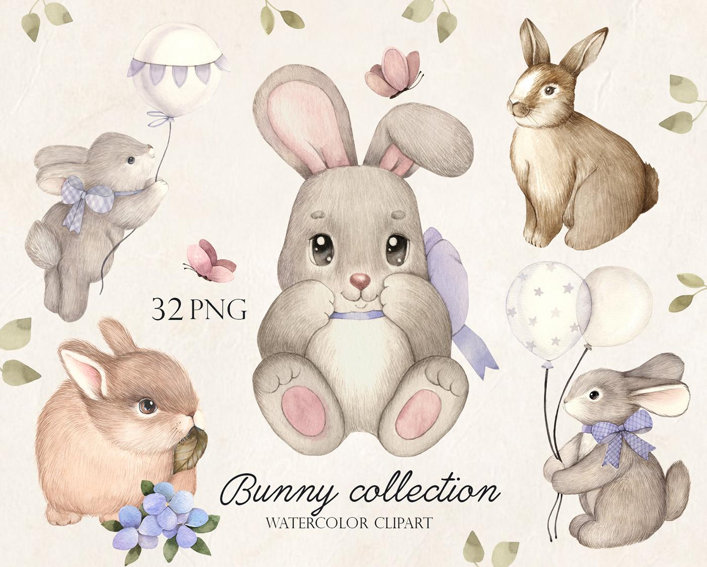 baby clipart bunnies bunny bunny illustration Digital Art  ILLUSTRATION  rabbit lapin hare rabbits watercolor bunny
