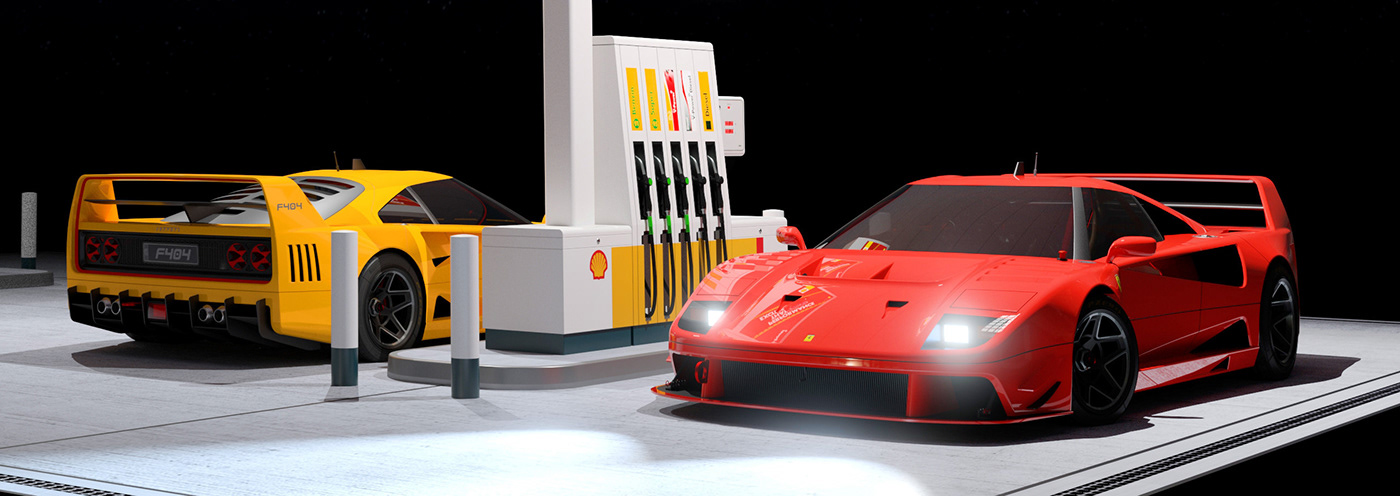 petrol station Gas fuel fuel station 3d modeling