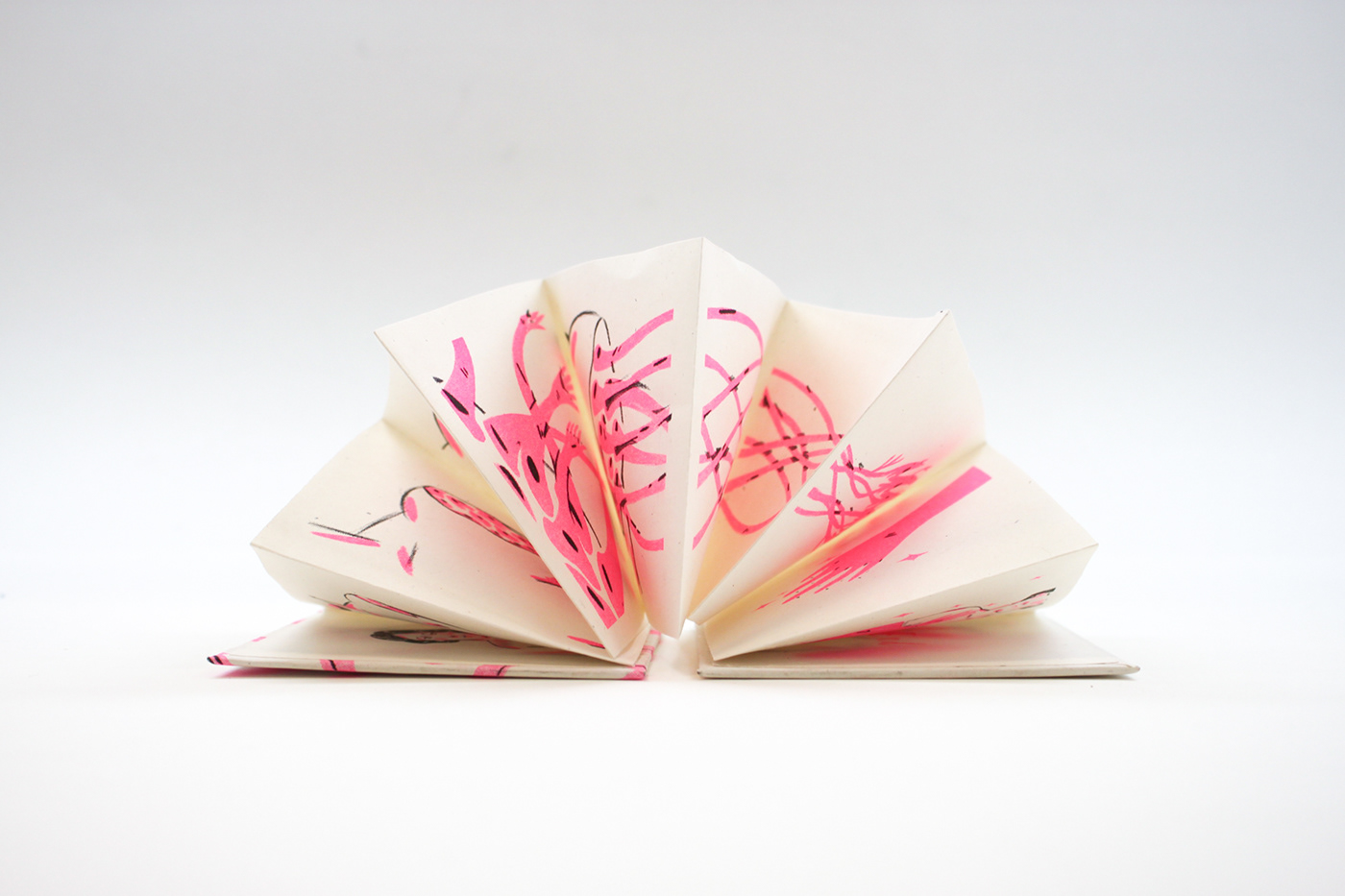 Riso comic risograph ILLUSTRATION  pink venus hands book Bookbinding Zine 