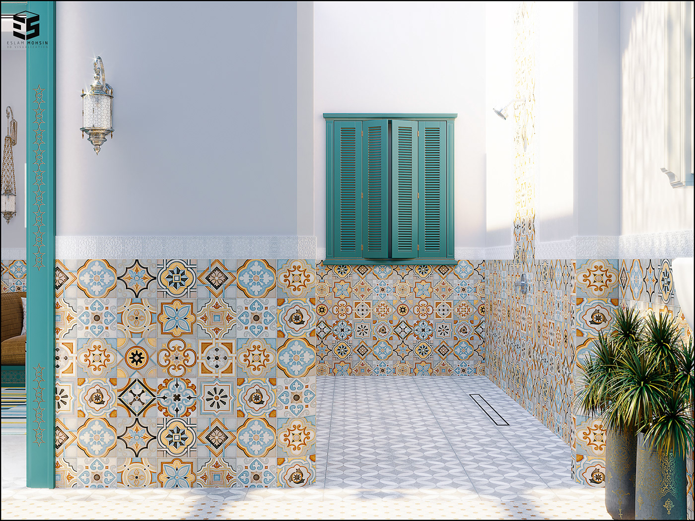 Render visualization 3ds max modern design arabic arabic calligraphy interior design  architecture arabic Style