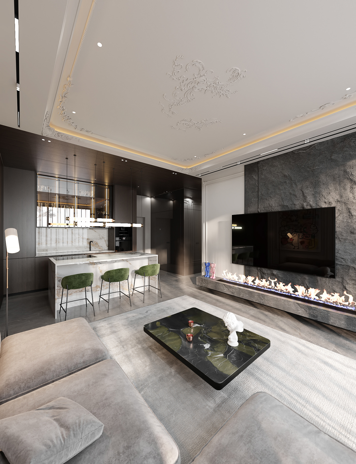 design interior design  modern 3ds max architecture bearbrick stylish clean elegant