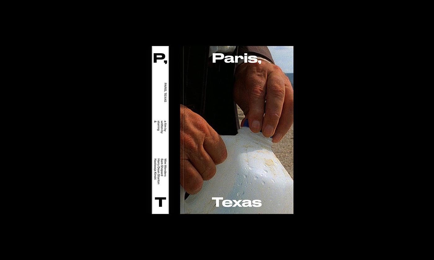 editorial design minimal book Paris texas typography   wimwenders magazine Layout