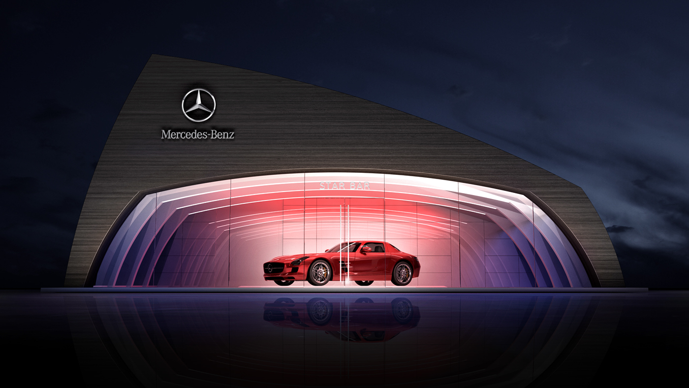 Mersedes-Benz exhibition pavilion concept car Event expo