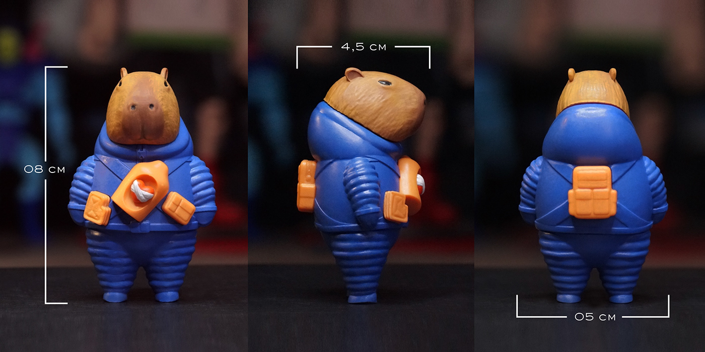 art toy resin toy original character handmade 3dprint Handpaint capibara collectible figure