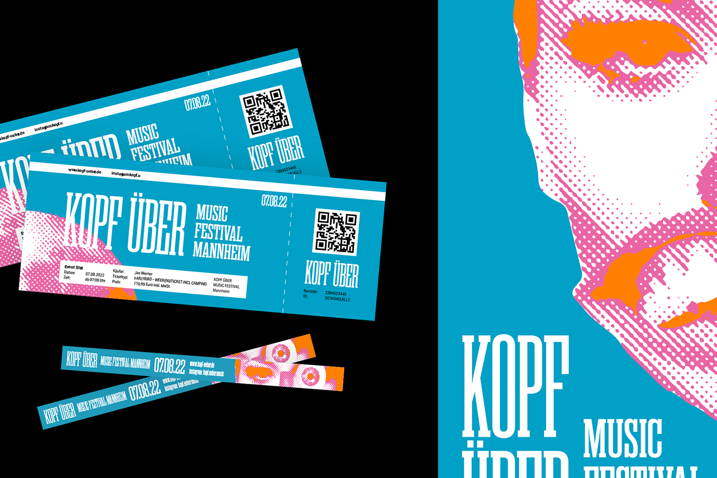 Advertising  festival poster print festival poster festivals music ticket visual identity Wristband