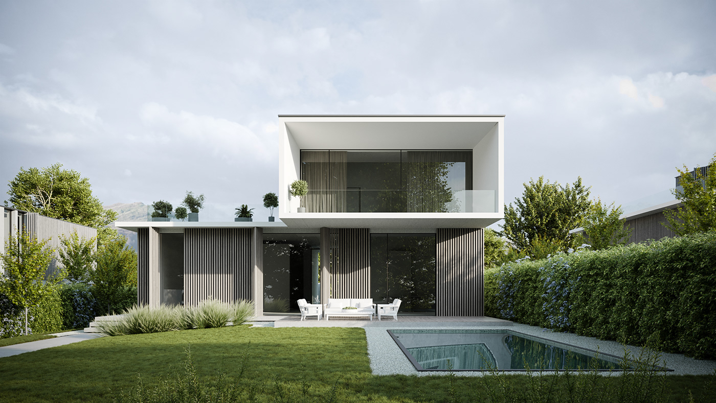 architecture house HOUSE DESIGN modern architecture private villa visualization