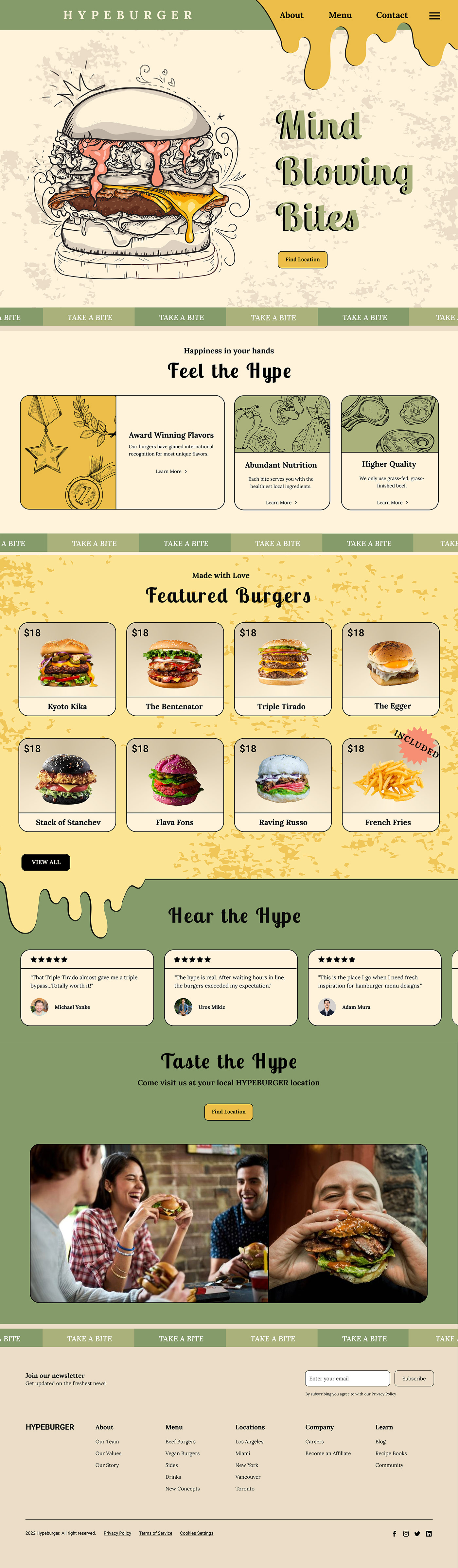 Figma Web Design  Website figma challenge 80's vintage grunge ux/ui ux Burger Website