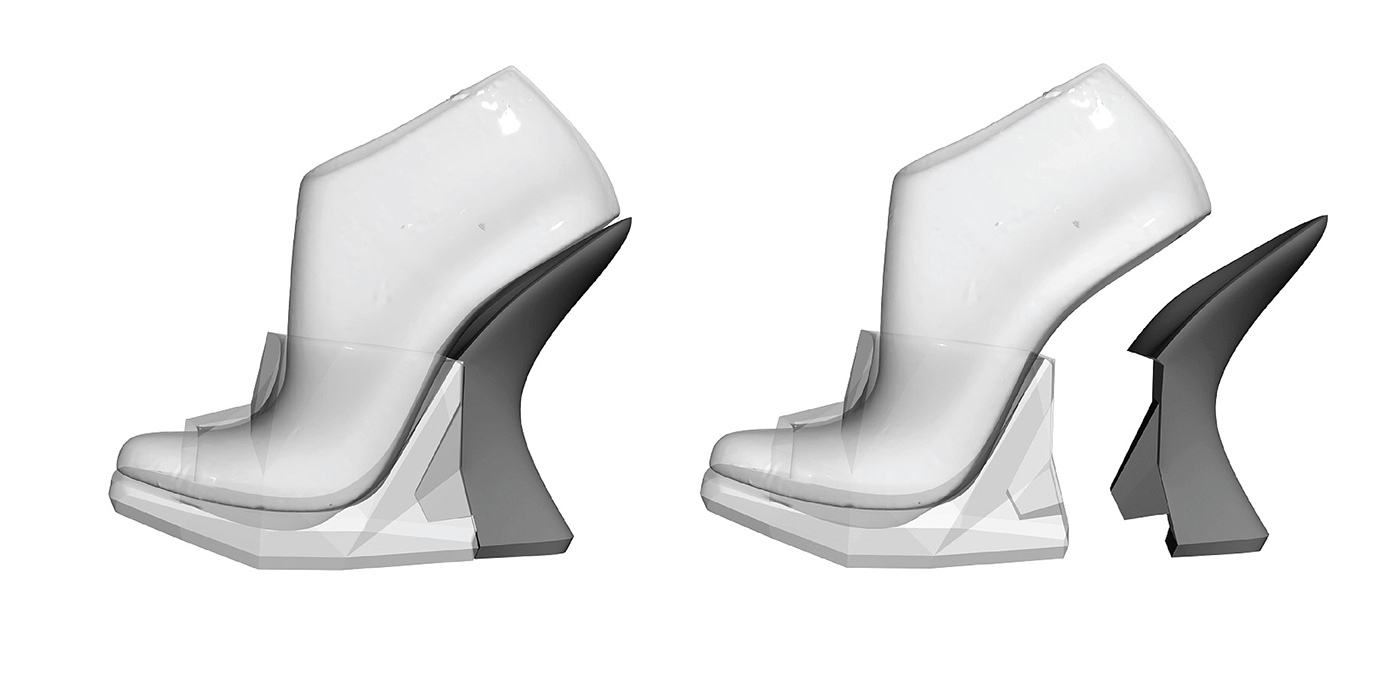 3d print shoe concept high heel  shoes colorful colors CUBE3 fdm home