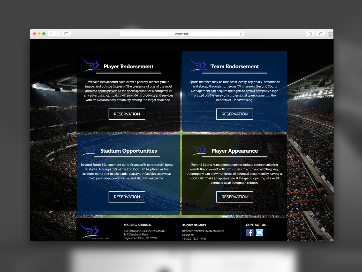 Web Design  e-commerce development online store development Content Management Website Update design service beyond sports management new york design new jersey design