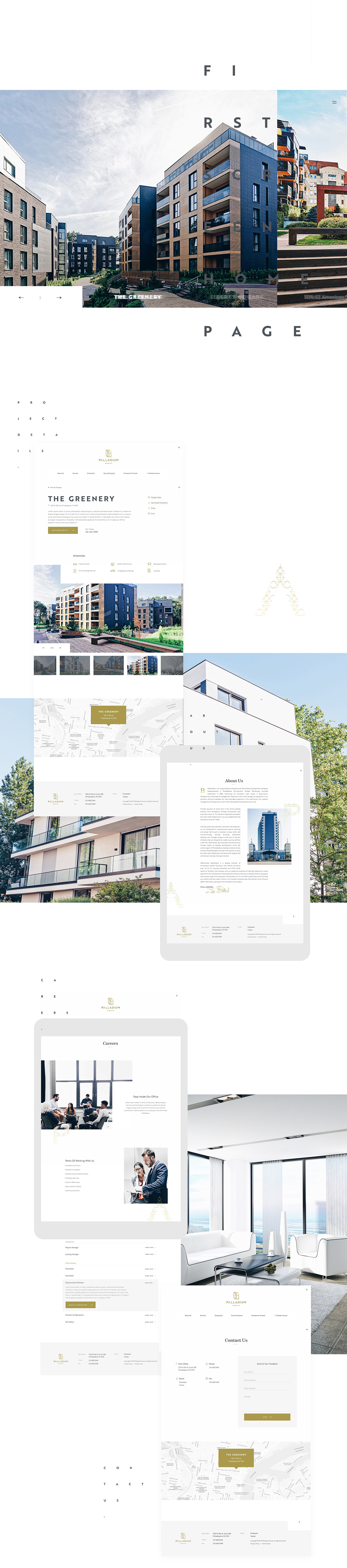 Website interactive design White construction gold Webdesign graphic creative trend