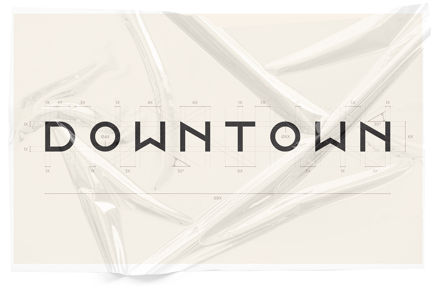 Typeface construction logo Downtown
