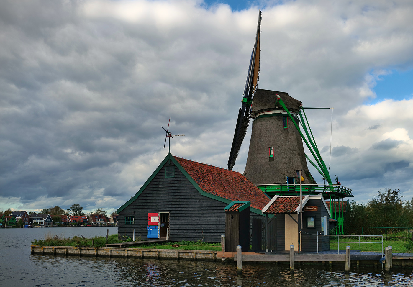 mill windmill traditional village wood Holland Netherlands Travel Landscape zaanse schans