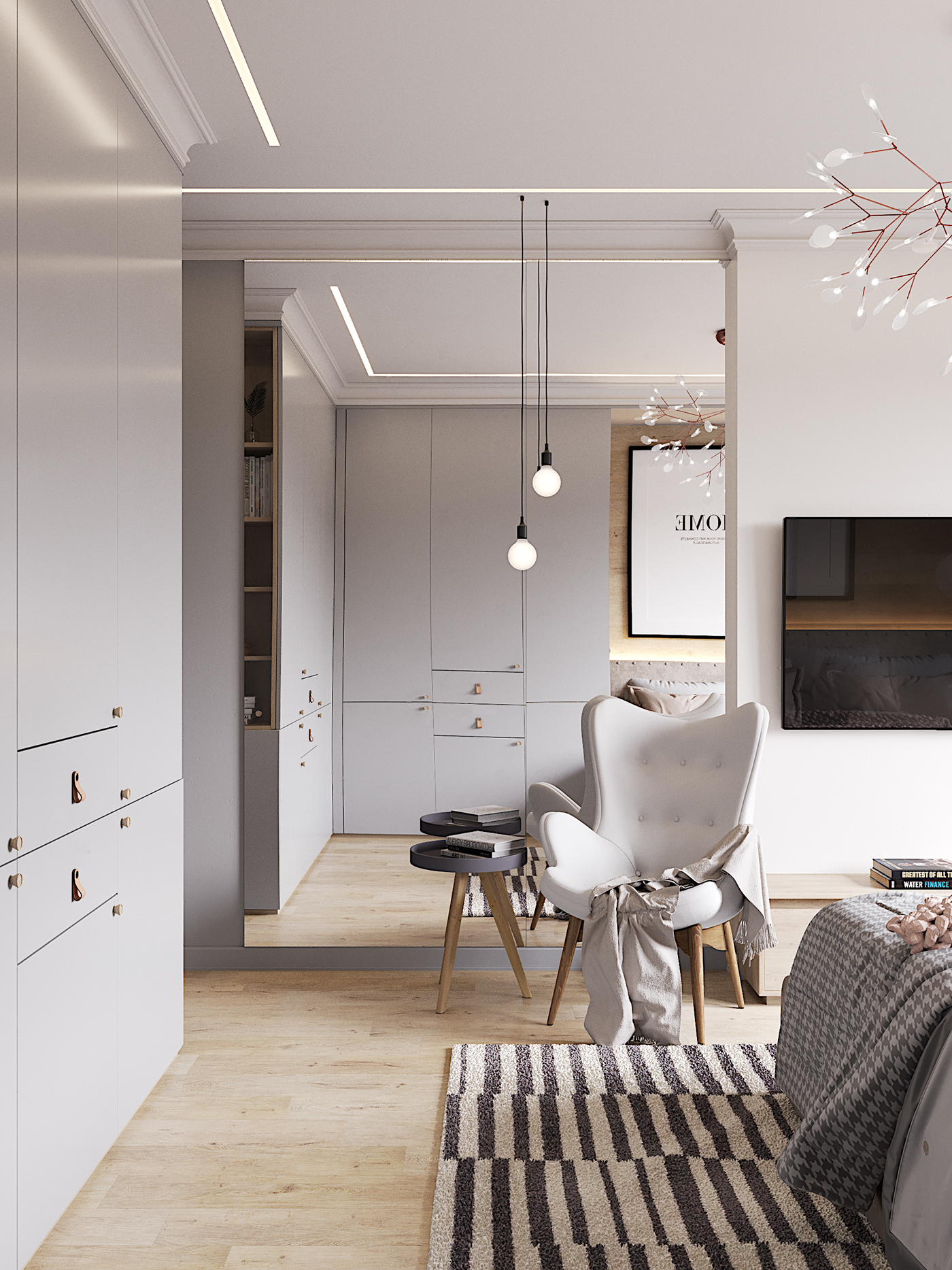 cartelledesign Interior design pink green LOFT Scandinavian modern