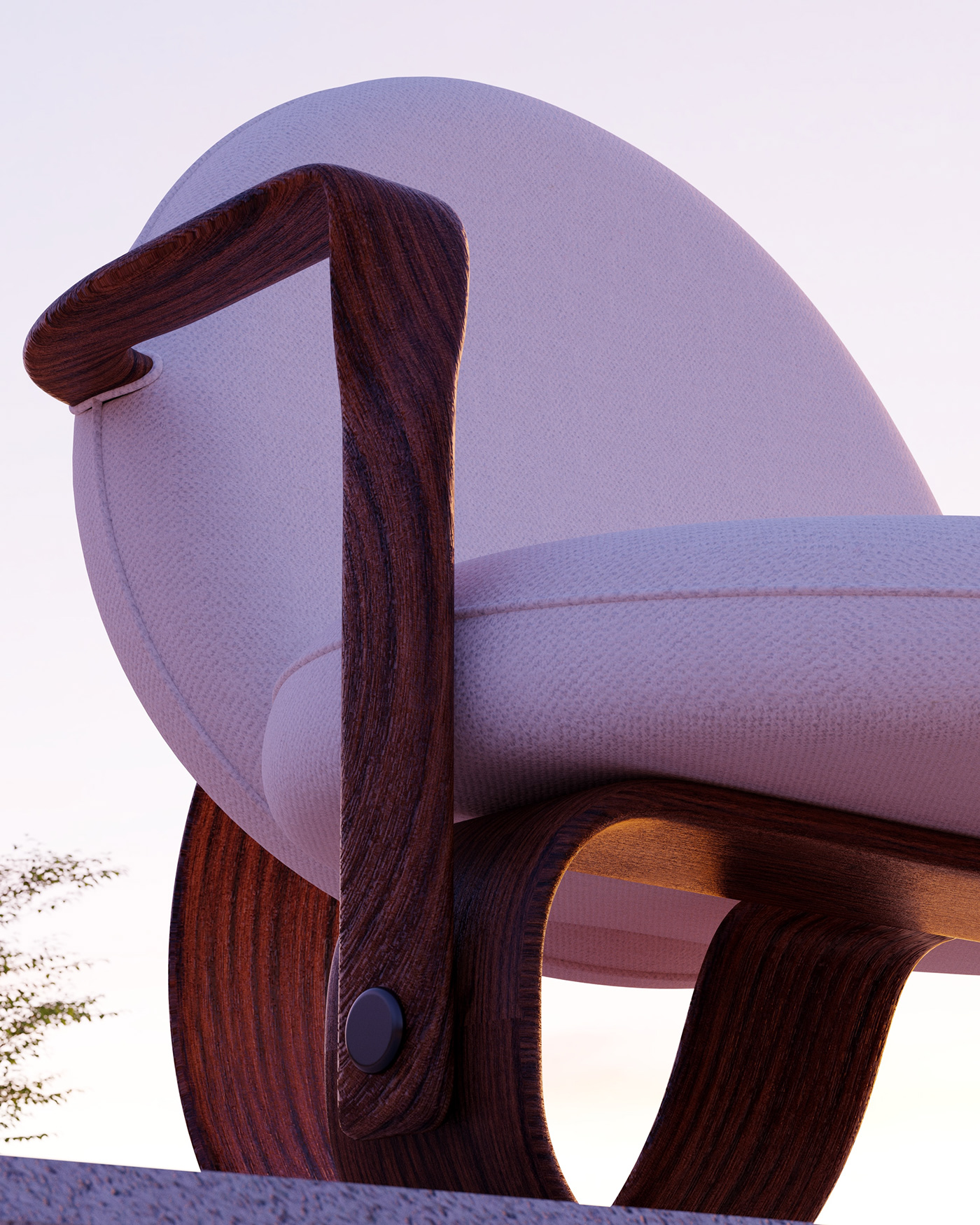 3dsmax armchair design designaward furniture natural Porada Render stone wood