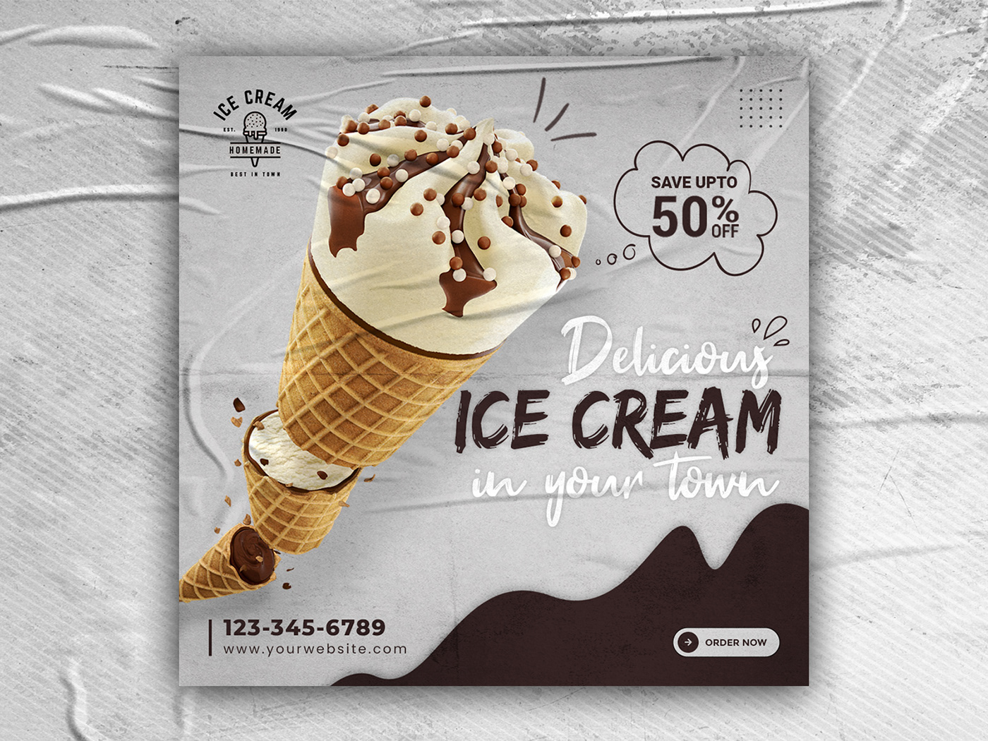 Ice Cream post, Ice Cream Ads, Social Media Post, Social Media Banner, Poster design.