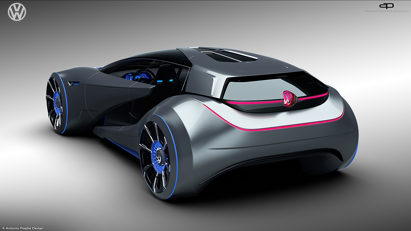 volkswagen golf VW car design automotive   interior car design concept sketch Alias car