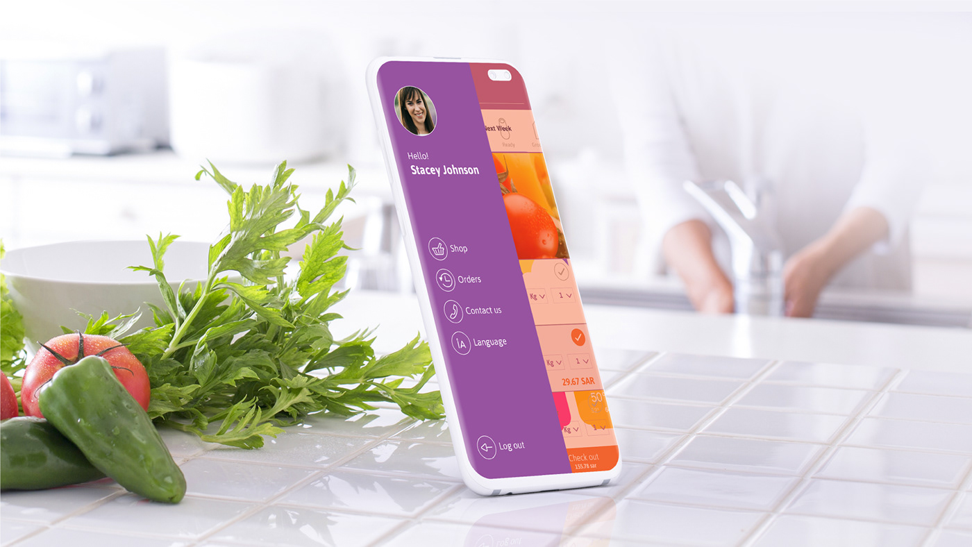 UI ux vegetables fruits android iphone apple fresh Mockup