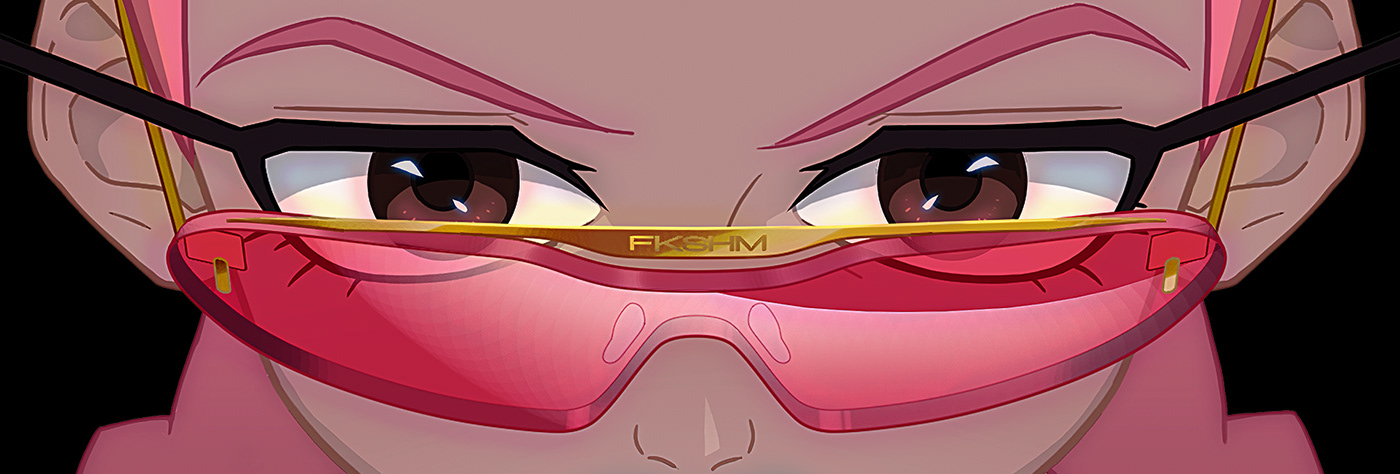 Fashion  campaign Sunglasses INFLUENCER Character Cyberpunk attitude tough anime