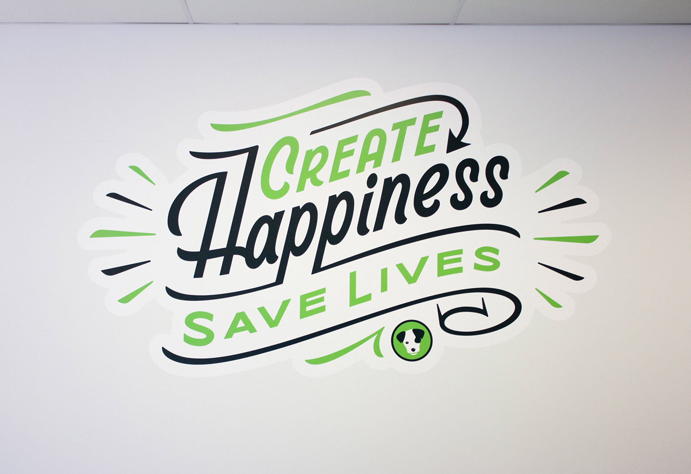Mural lettering handpainted handlettered Pet charity perth dog