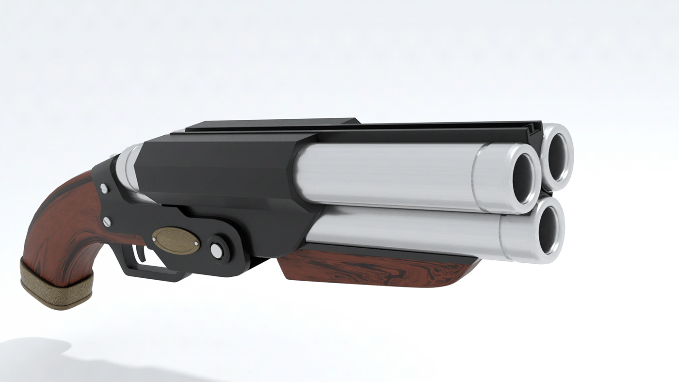 3D fantasy Gun Render Weapon