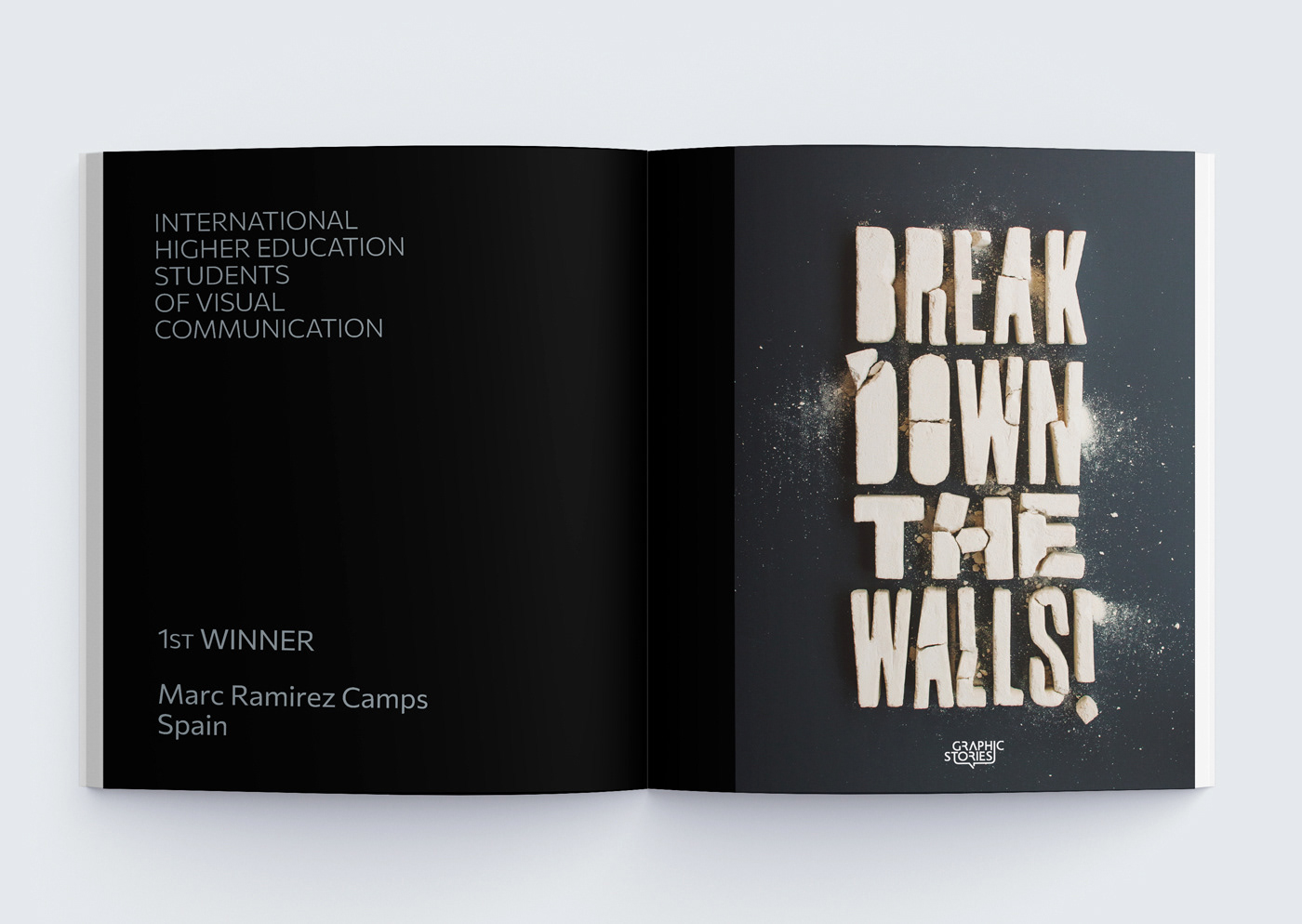 black and white book book cover book design Break Down The Walls Graphic Designer graphic stories Graphic Stories Cyprus installation