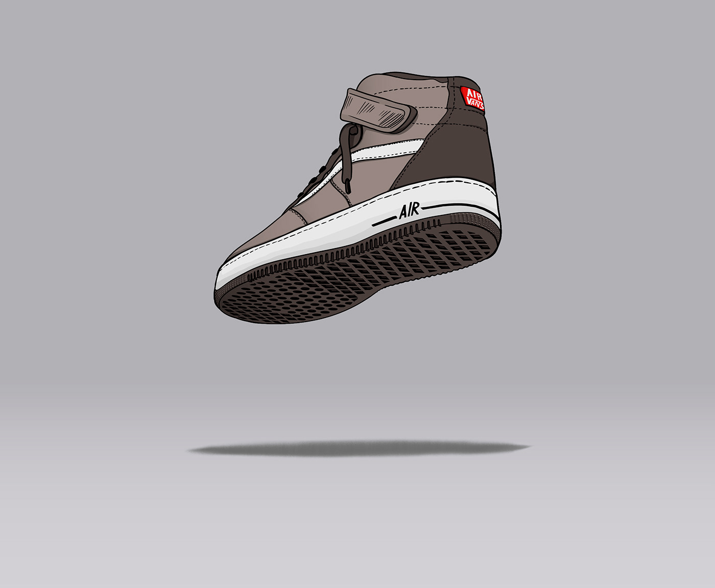shoe Vans Nike air force 1 concept mashup hype ILLUSTRATION  Digital Art 