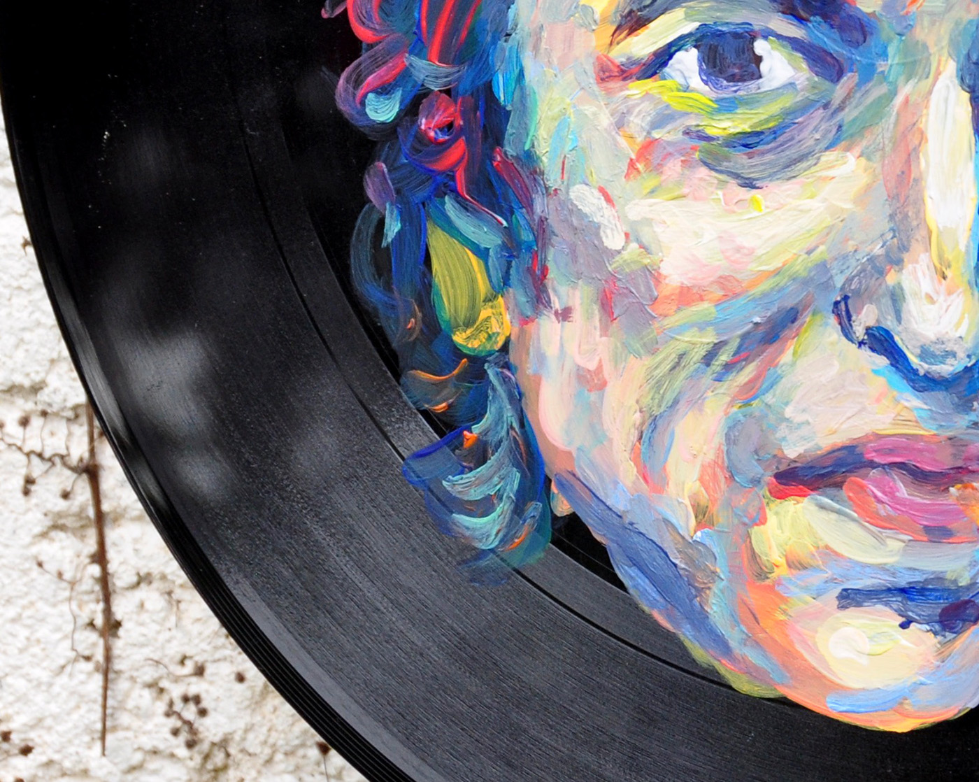 bob dylan LP vinyl painting   colors acrylic Authentic music sound honor