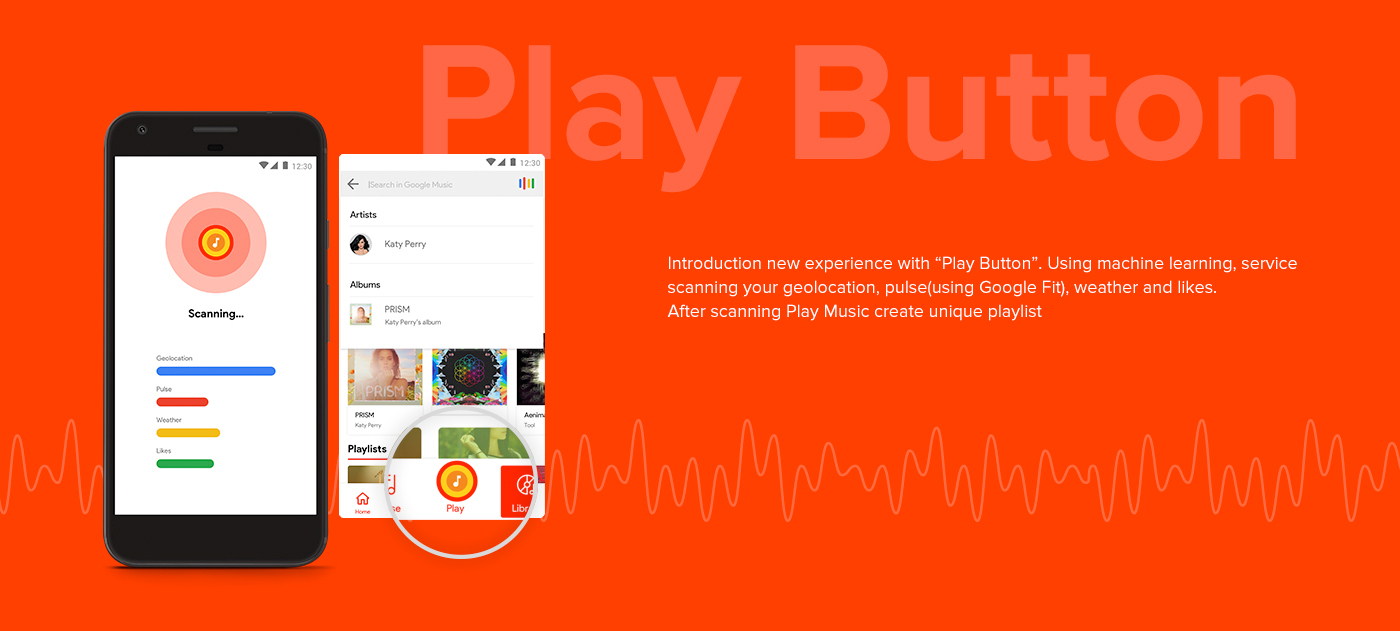 UI ux UI/UX mobile concept app google user interface Google Play Music app design