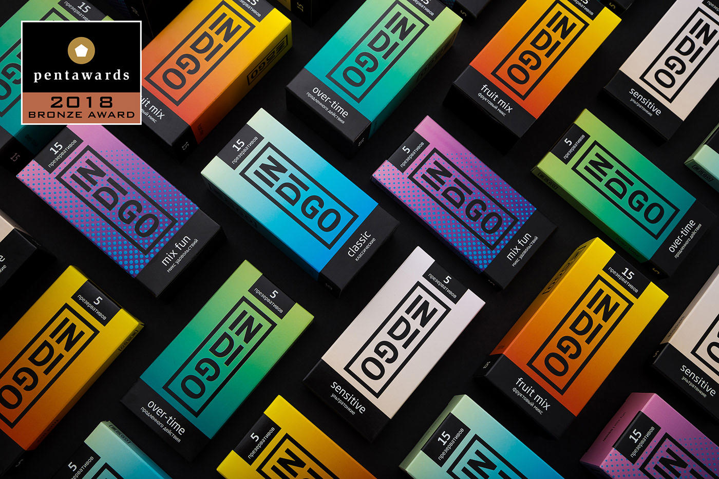 package gradient condoms packaging design Indigo typography   colors logo pentawards pentawards 2018