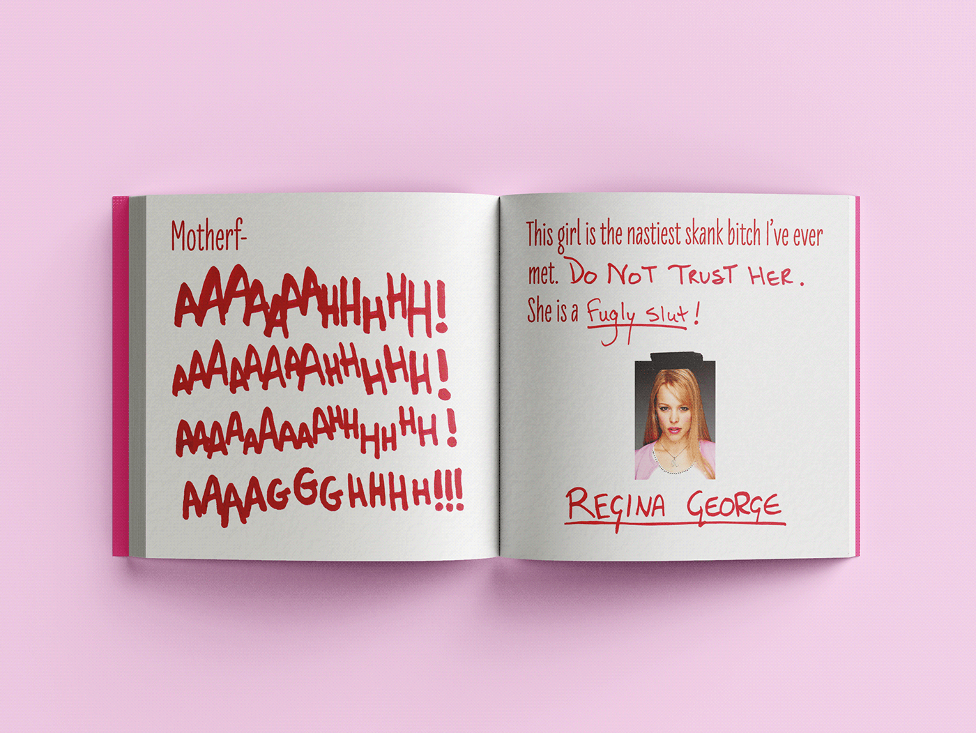 digital hand-done mean girls movie print quote book Quotes type typography  
