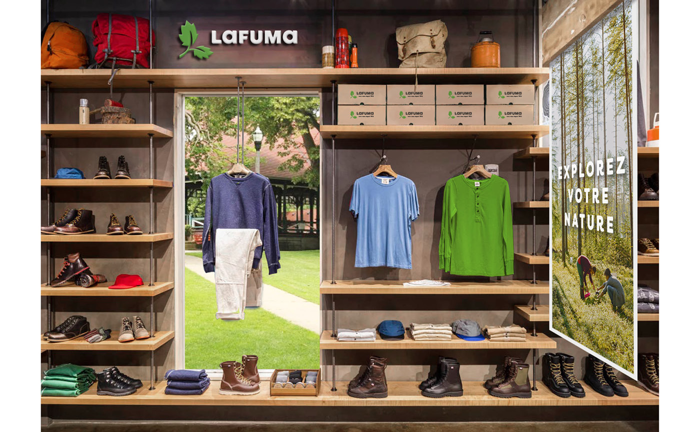lafuma rebranding logo marque leaf brand Nature intuit lab  green stationnery