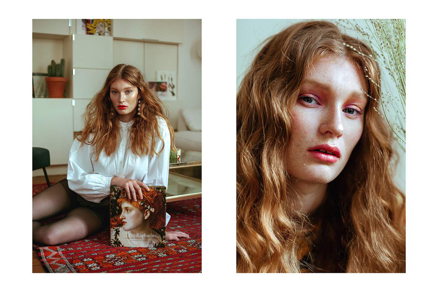 pre-raphaelite Dante Gabriel Rossetti Lucy's Magazine muse summer redheaded makeup artist fashion editorial