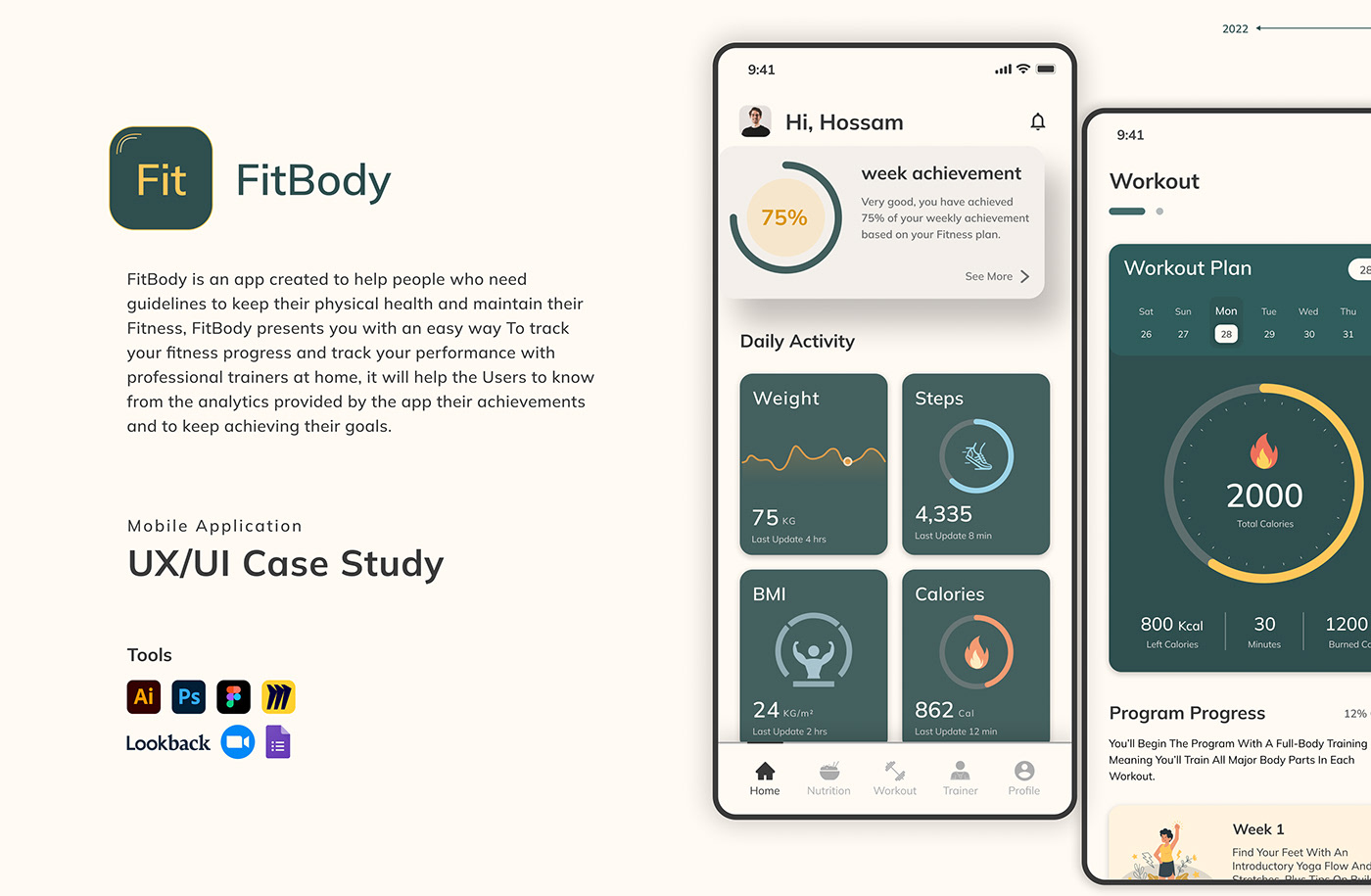 branding  Case Study fitness Health Mobile app UI ux UX design ux/ui wireframe